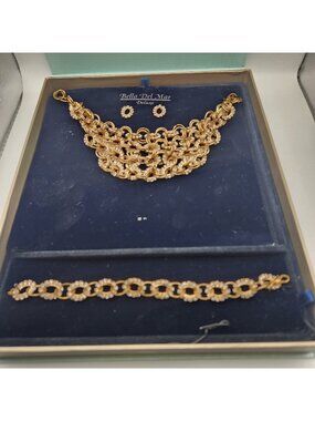 Bella Del Mar deluxe set of necklace earrings and bracelet in original box.